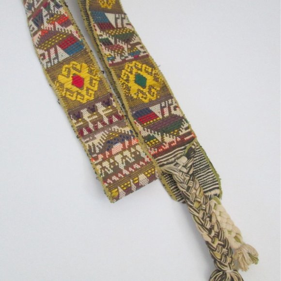 Vintage Peruvian Woven Chumpi Belt Brightly Colored Sash Tribal Designs main image 7